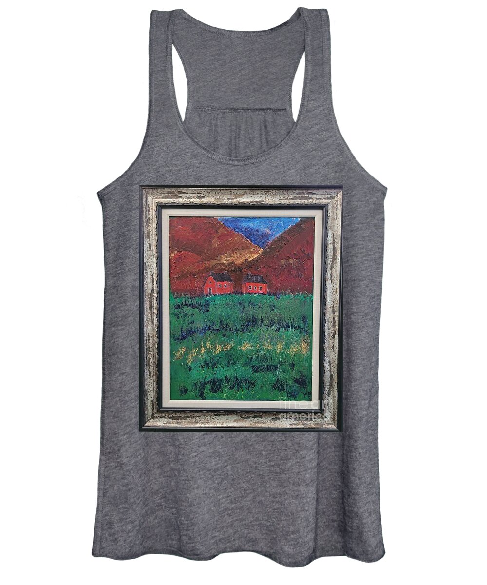  Women's Tank Top featuring the painting The Homestead on the Hill by Mark SanSouci