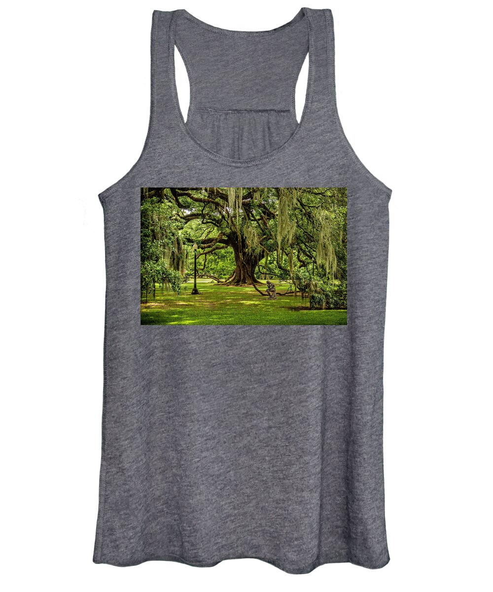 Swamp Women's Tank Top featuring the photograph The Houmas House The Thinker DSC05680-2014 by Greg Kluempers