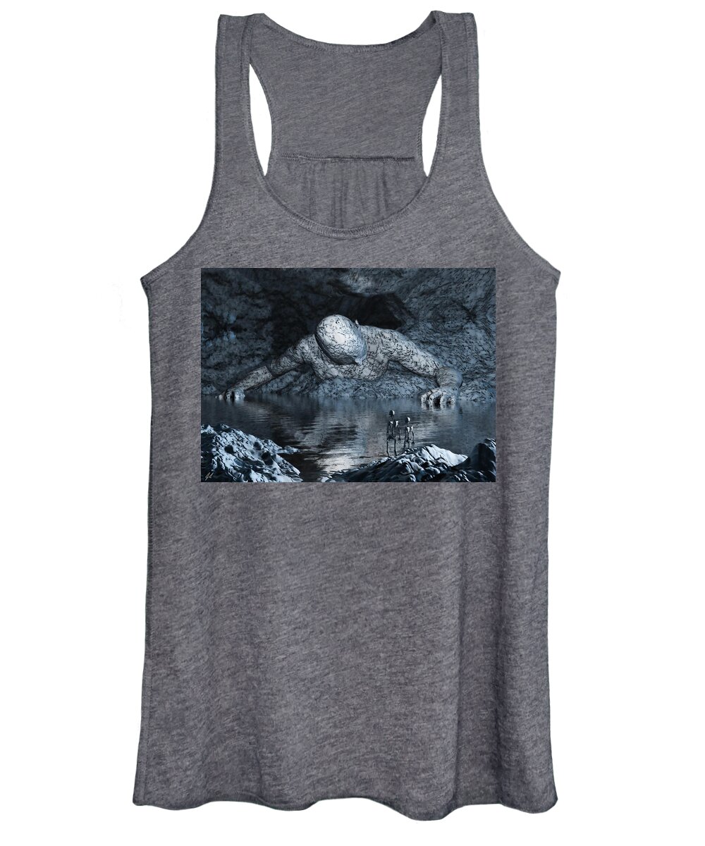 Lost Women's Tank Top featuring the digital art The Lost Titan in the Realm of Perdition by John Alexander