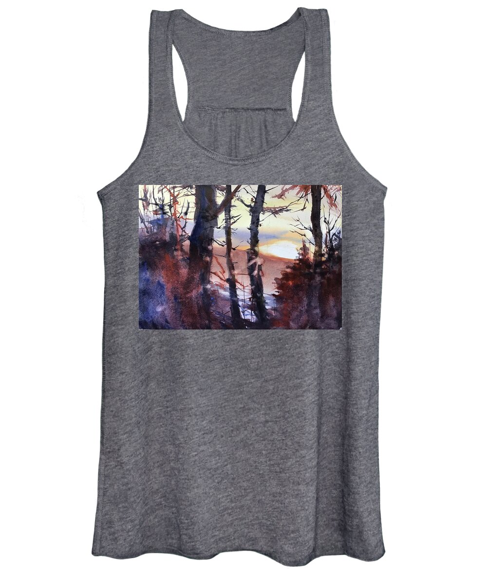Landscape Women's Tank Top featuring the painting The Magic Hour by Judith Levins