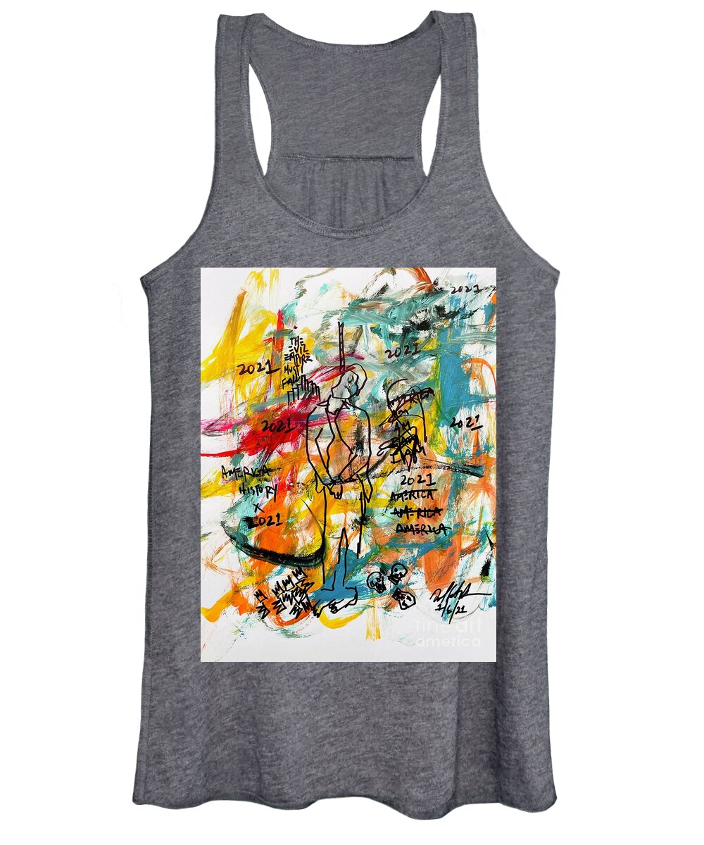  Women's Tank Top featuring the mixed media The Past Present by Oriel Ceballos