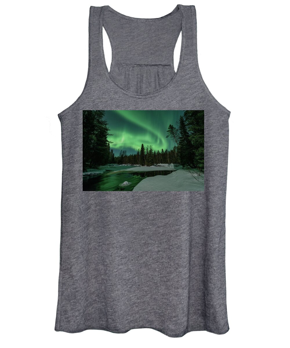 Aurora Borealis Women's Tank Top featuring the photograph The rush by Thomas Kast
