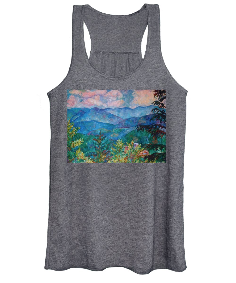 Smoky Mountains Women's Tank Top featuring the painting The Smoky Mountains by Kendall Kessler