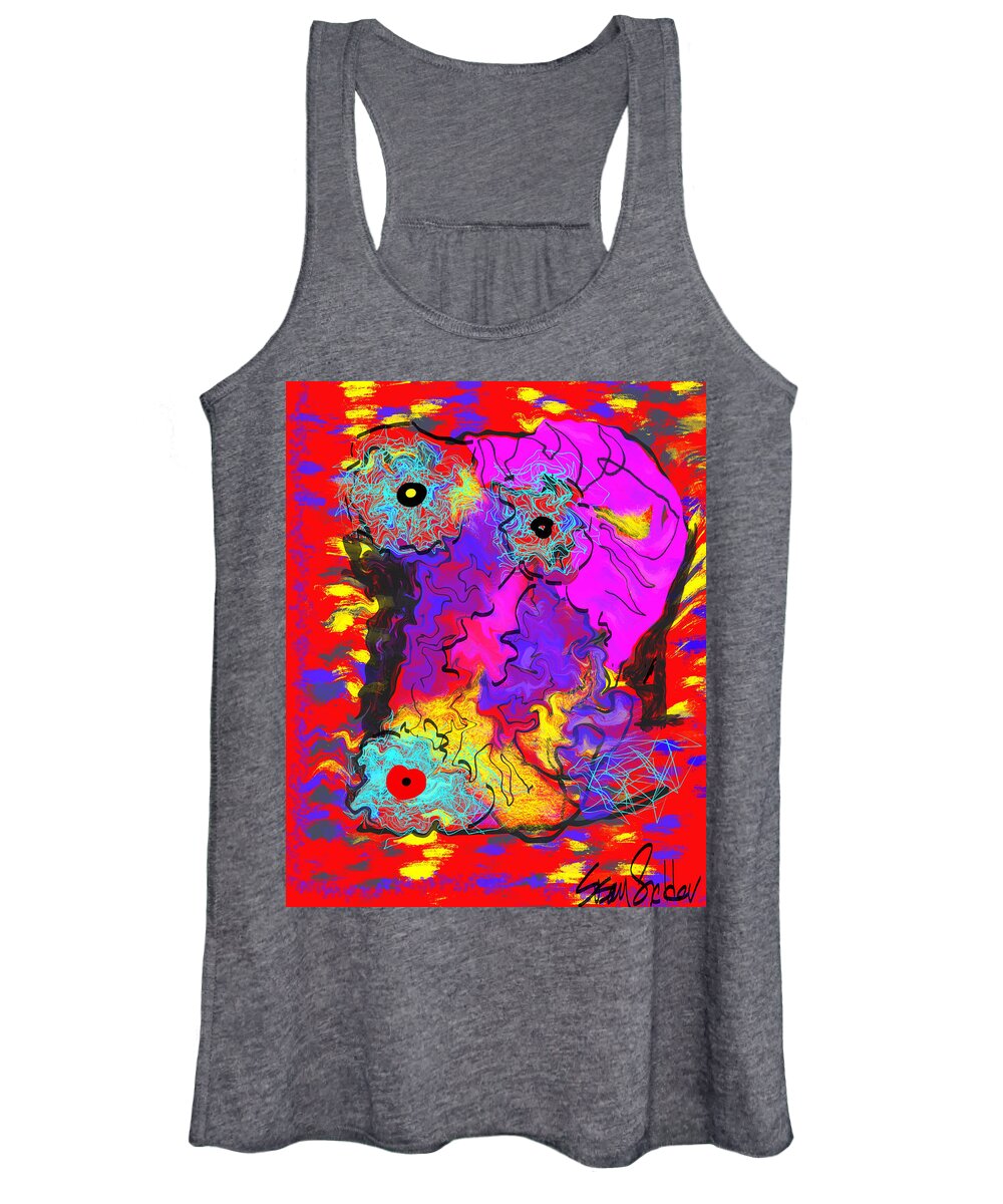 Face Women's Tank Top featuring the digital art The Sultry Skull by Susan Fielder