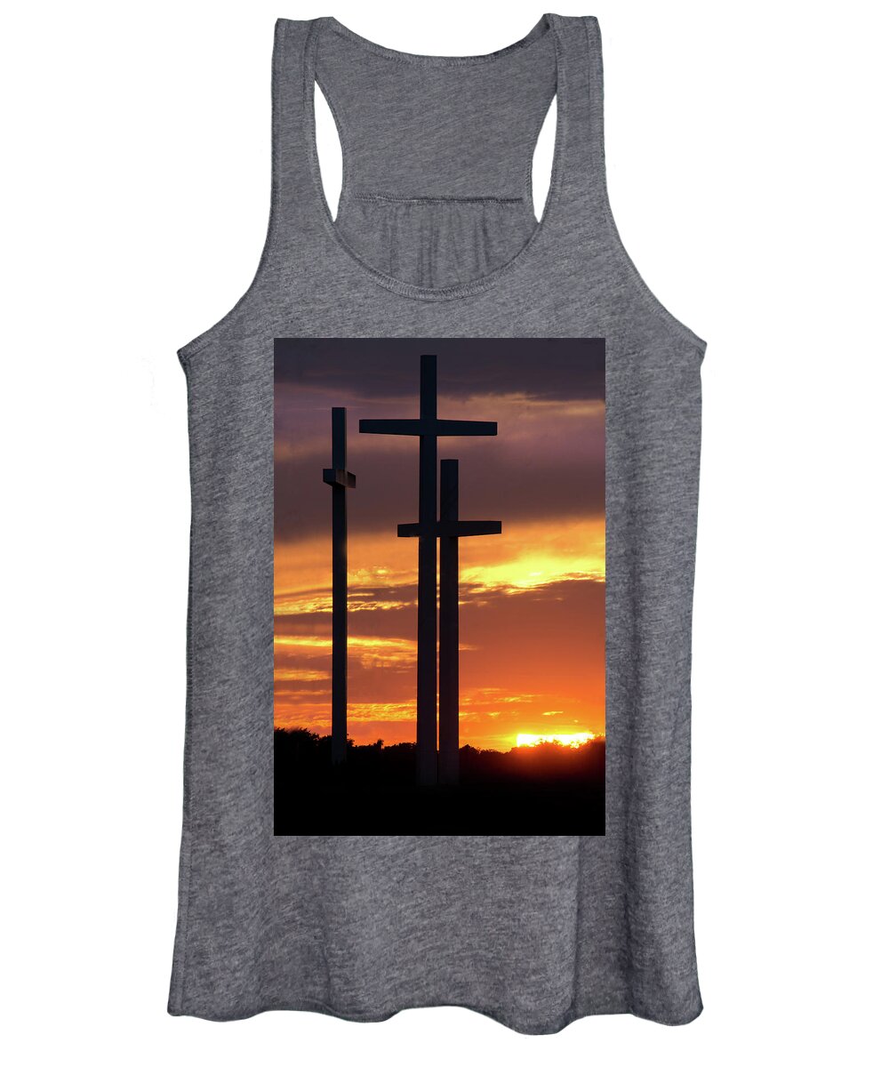 Crosses Women's Tank Top featuring the photograph The Three Crosses - Cross Church by William Rainey