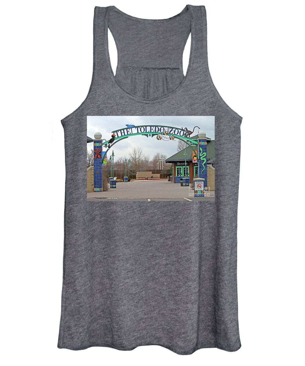 Zoo Women's Tank Top featuring the photograph The Toledo Zoo Entrance 0784 by Jack Schultz