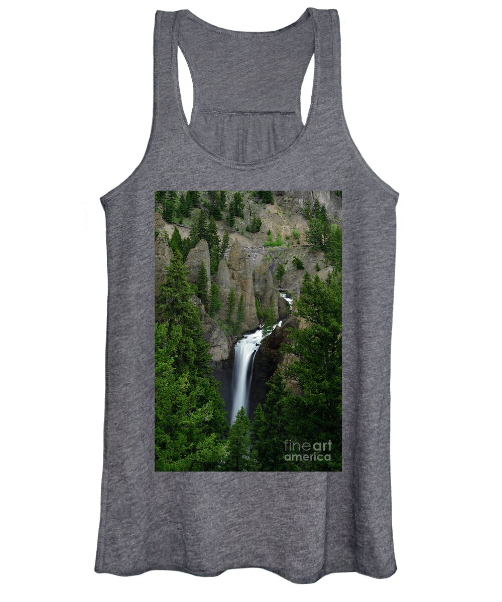 The Tower Falls Women's Tank Top featuring the photograph The Tower Falls by Amazing Action Photo Video