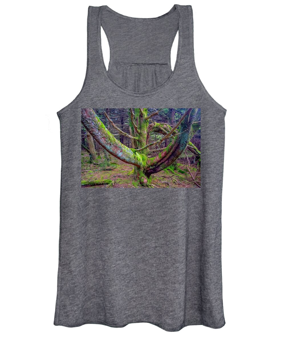 Mossy Tree Women's Tank Top featuring the photograph The Tree nn Roan Mountain OP by Jim Dollar