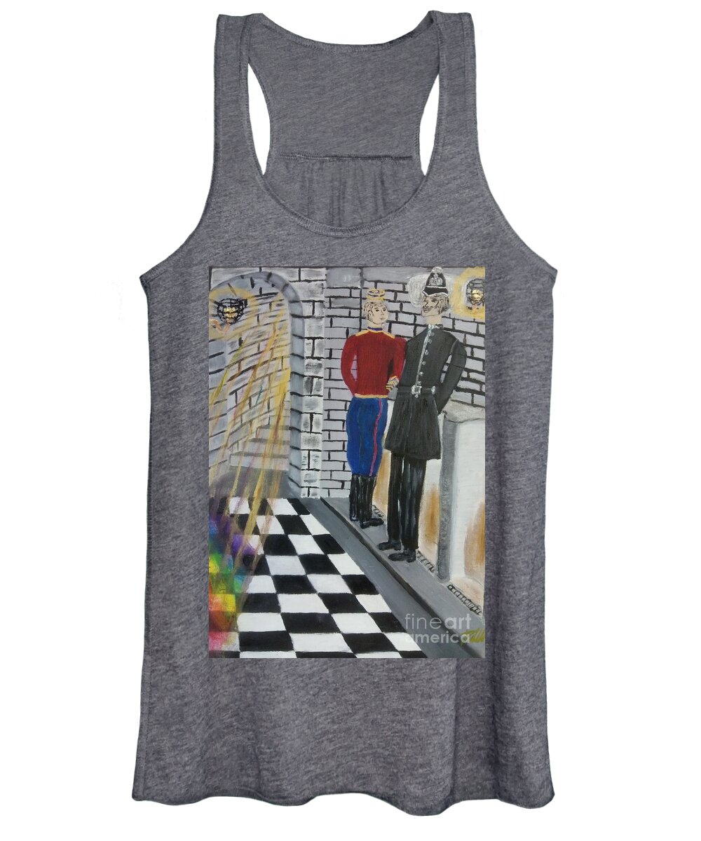 Gay Women's Tank Top featuring the painting The Victorian Gay Scene by David Westwood