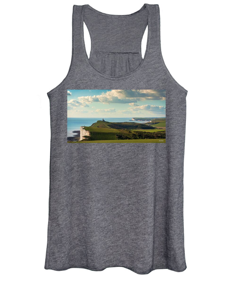 White Cliffs Of Dover Women's Tank Top featuring the photograph The White Cliffs Lighthouse by Ryan Huebel