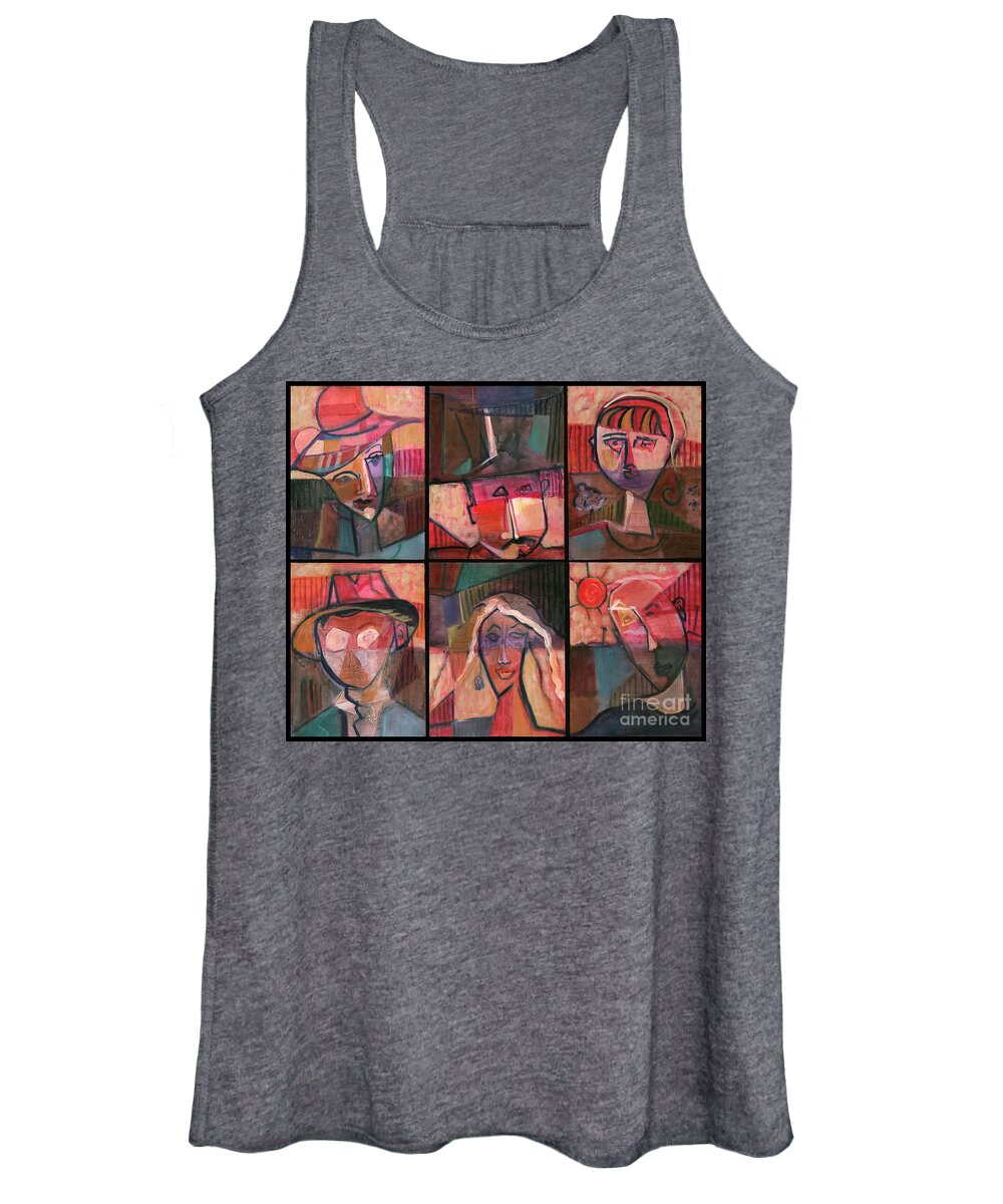 Literary Women's Tank Top featuring the painting The Writers by Cherie Salerno