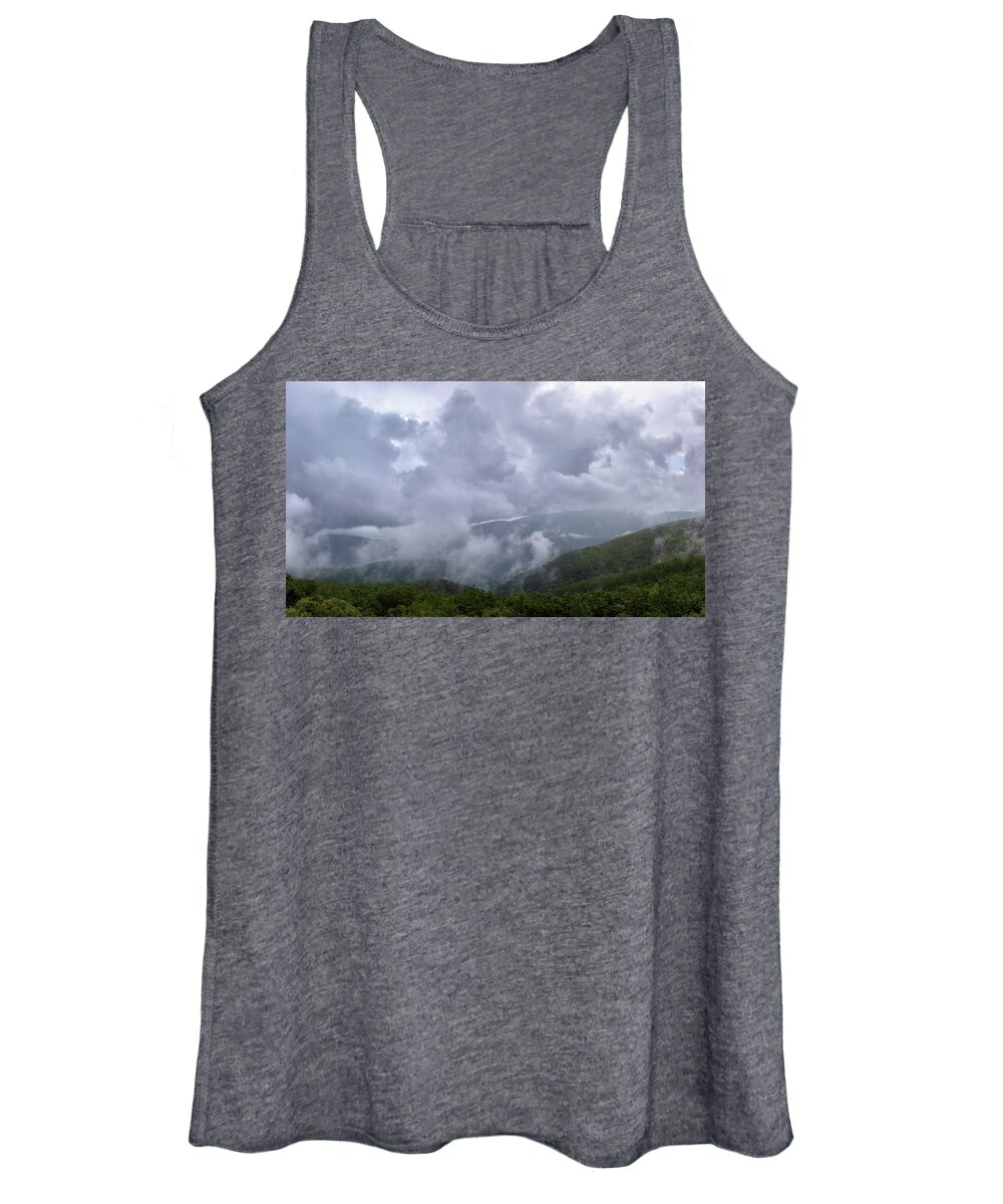 Shenandoah National Park Women's Tank Top featuring the photograph There Goes the Rain Again - Shenandoah National Park by Susan Rissi Tregoning