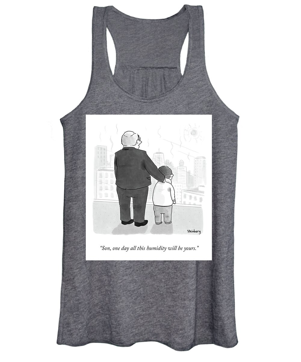 Son Women's Tank Top featuring the drawing This Humidity Will Be Yours by Avi Steinberg