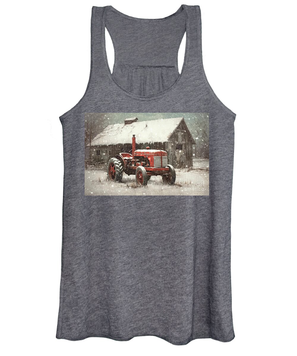 Tractor Women's Tank Top featuring the painting This Old Tractor by Tina LeCour