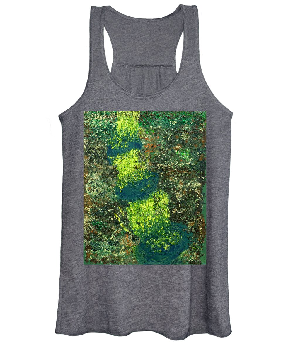 Art Women's Tank Top featuring the painting Three Falls by Jay Heifetz