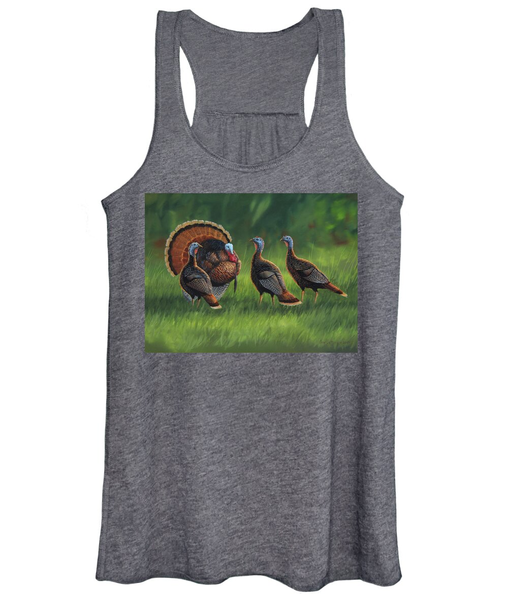 Turkey Women's Tank Top featuring the painting Three Ladies by Guy Crittenden