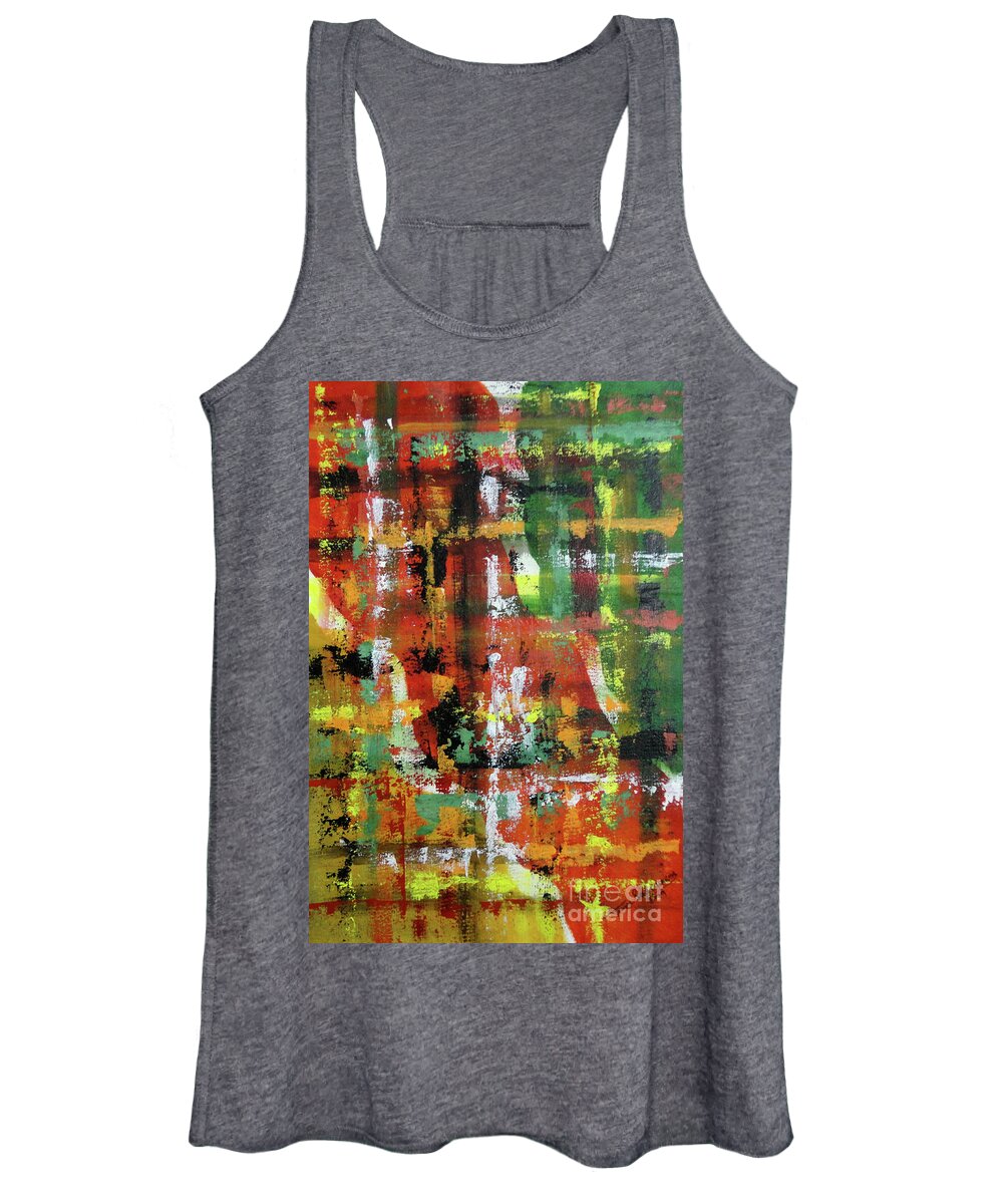 Art Women's Tank Top featuring the painting Three parts by Tamal Sen Sharma