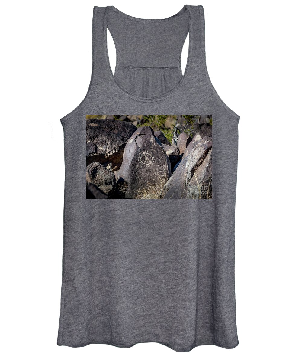 Ancient Women's Tank Top featuring the photograph Three Rivers Petroglyphs #11 by Blake Webster
