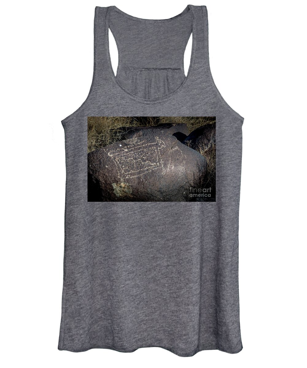 Ancient Women's Tank Top featuring the photograph Three Rivers Petroglyphs #13 by Blake Webster