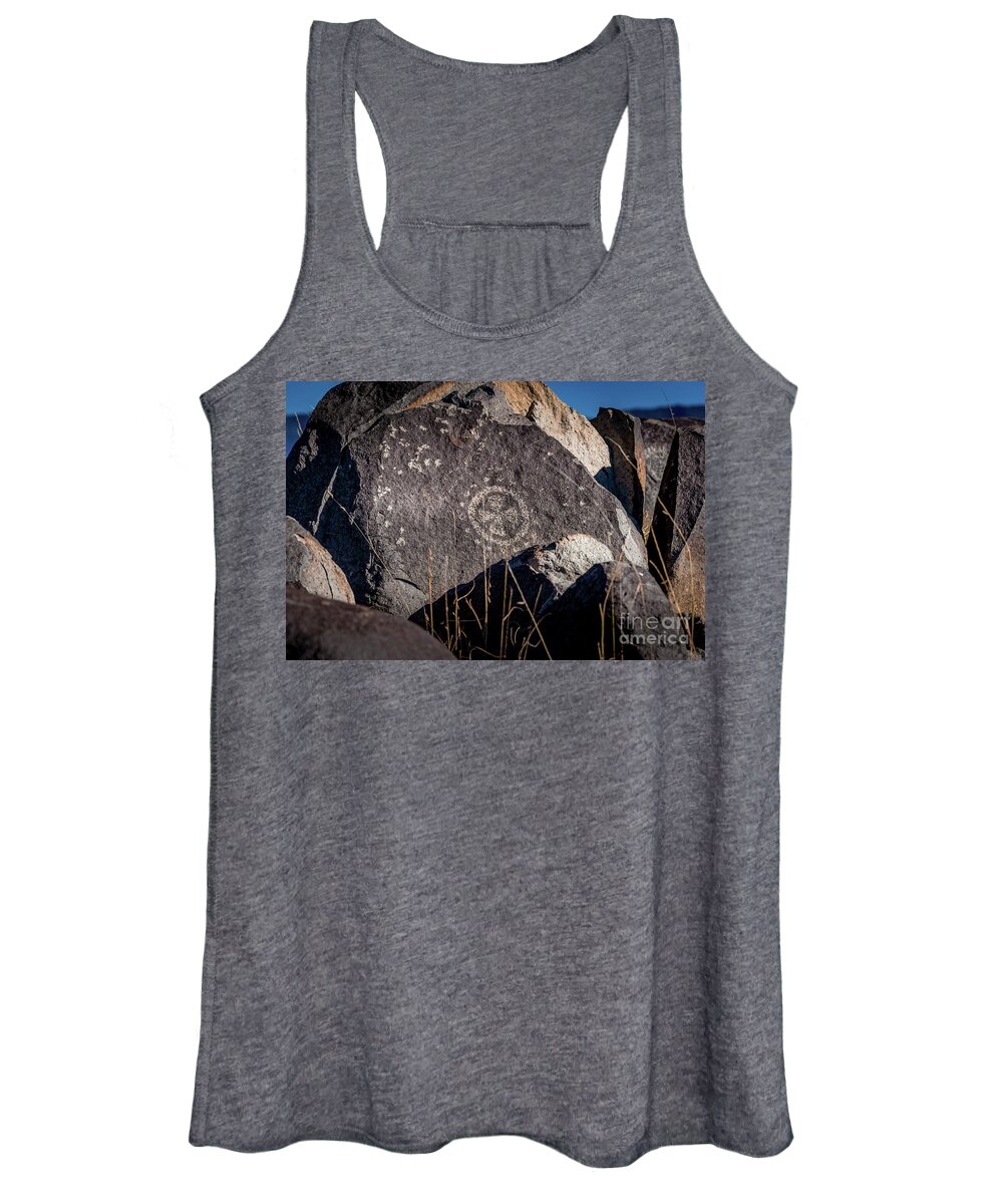 Ancient Women's Tank Top featuring the photograph Three Rivers Petroglyphs #23 by Blake Webster
