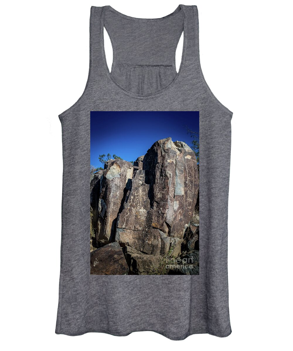 Ancient Women's Tank Top featuring the photograph Three Rivers Petroglyphs #30 by Blake Webster