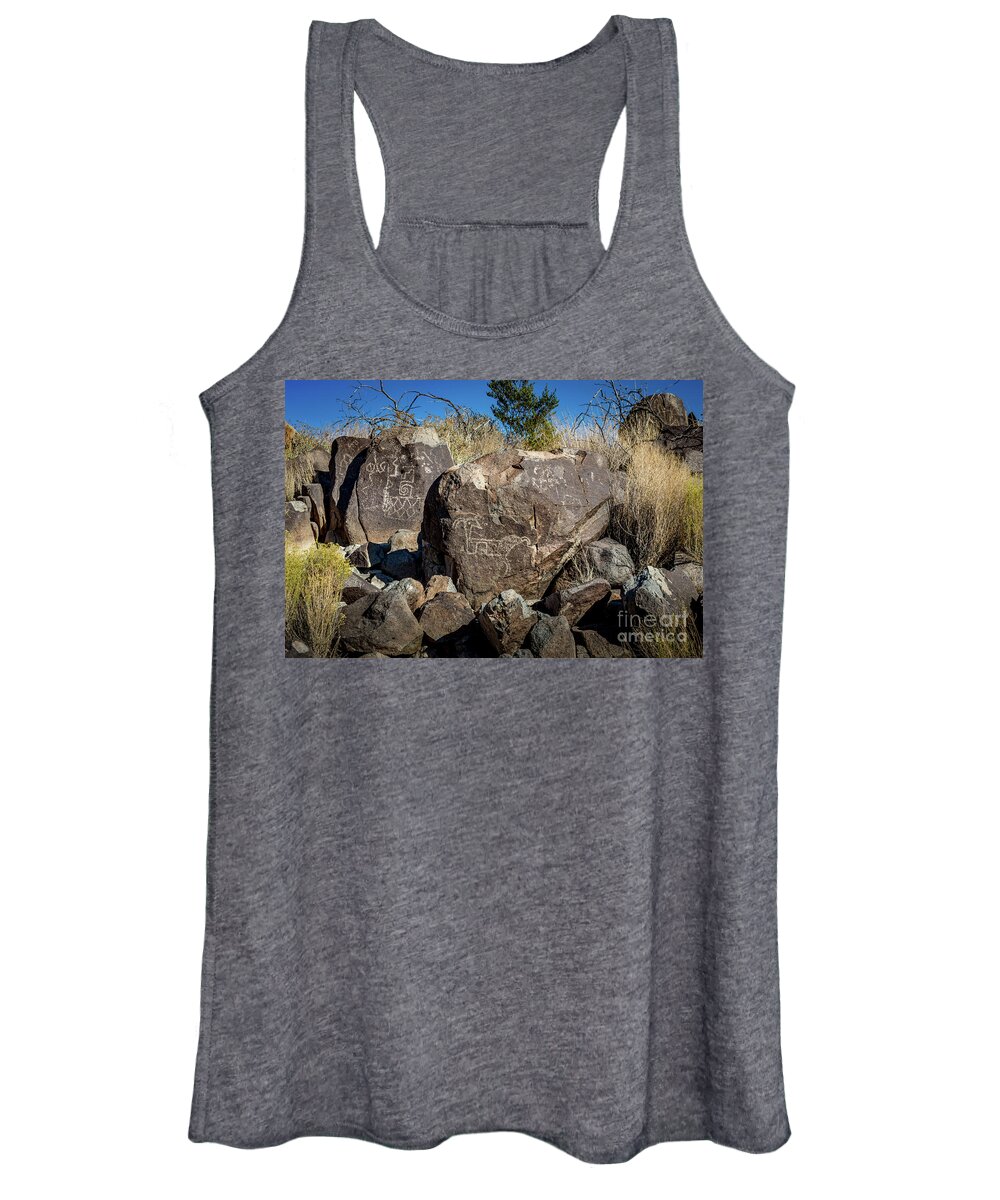 Ancient Women's Tank Top featuring the photograph Three Rivers Petroglyphs #34 by Blake Webster