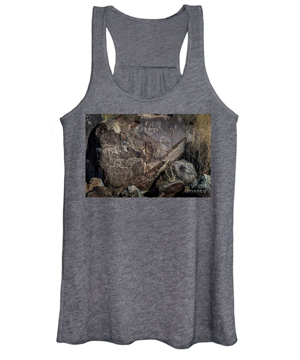 Ancient Women's Tank Top featuring the photograph Three Rivers Petroglyphs #35 by Blake Webster