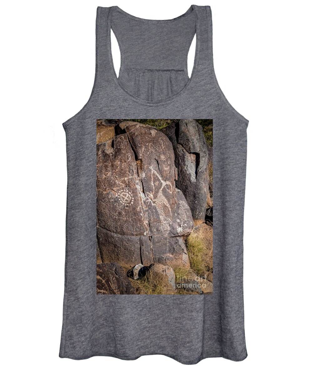 Ancient Women's Tank Top featuring the photograph Three Rivers Petroglyphs #4 by Blake Webster