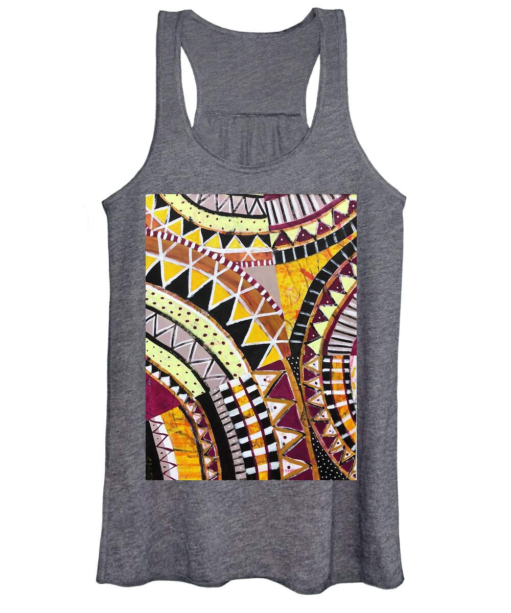Abstract Women's Tank Top featuring the painting Three Way by Cyndie Katz