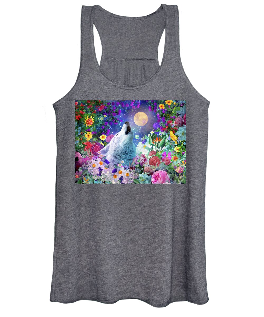 Tiger Women's Tank Top featuring the digital art TIger Moon by Claudia McKinney