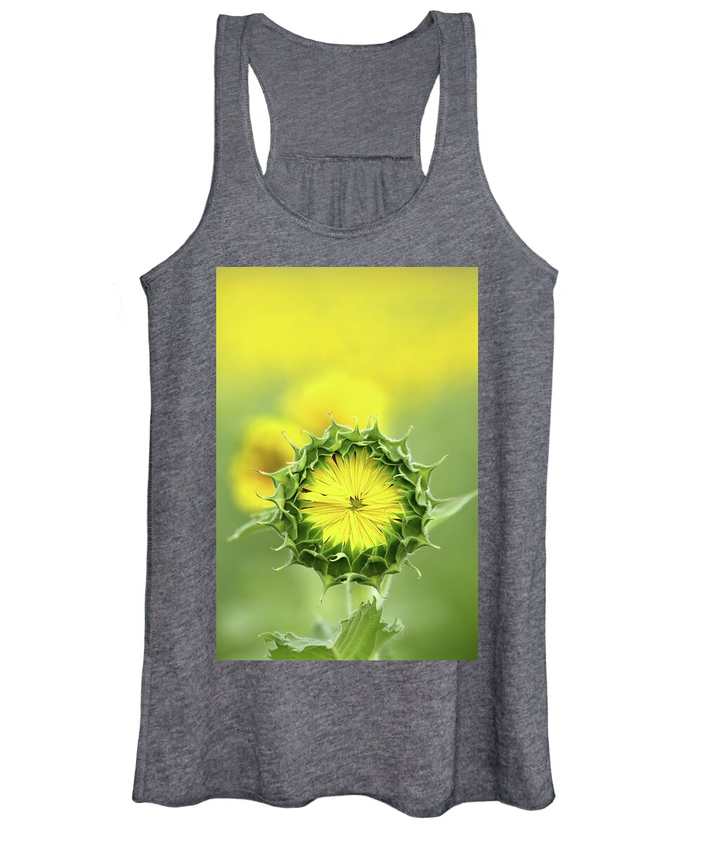 Sunflower Women's Tank Top featuring the photograph Time To Wake Up by Lens Art Photography By Larry Trager