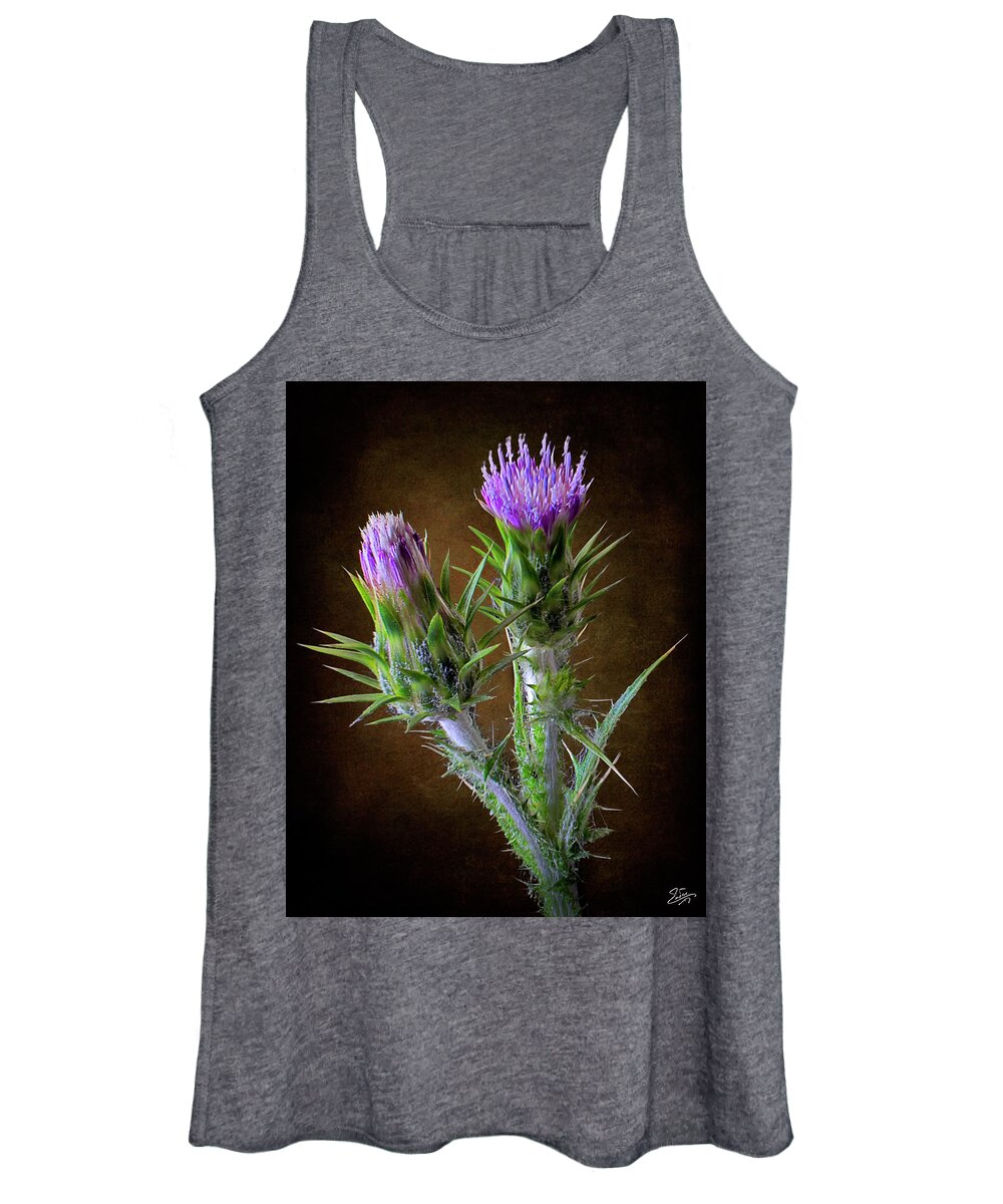 Tiny Thistle Women's Tank Top featuring the photograph Tiny Thistle by Endre Balogh
