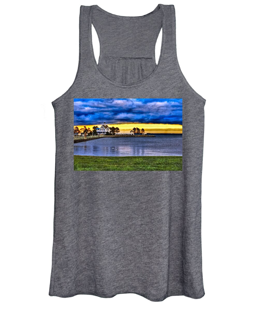 Photo Women's Tank Top featuring the photograph Tilghman Island Yacht Club by Anthony M Davis