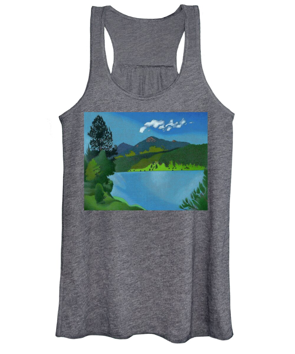 Dan Miller Women's Tank Top featuring the drawing Touch the Clouds by Dan Miller