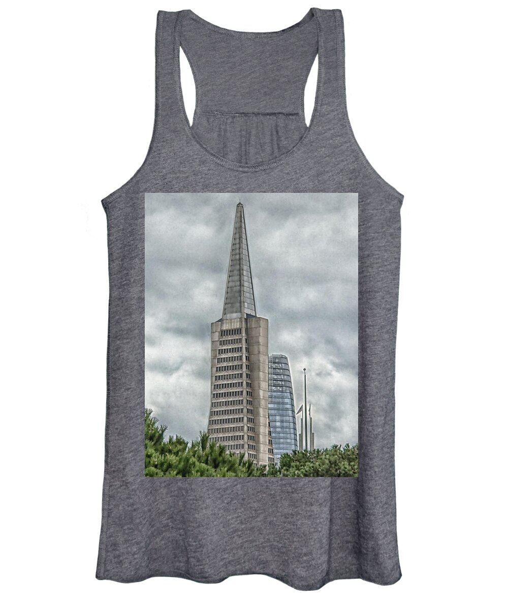 Towers Women's Tank Top featuring the photograph Towers, flags, and spires by Donald Kinney
