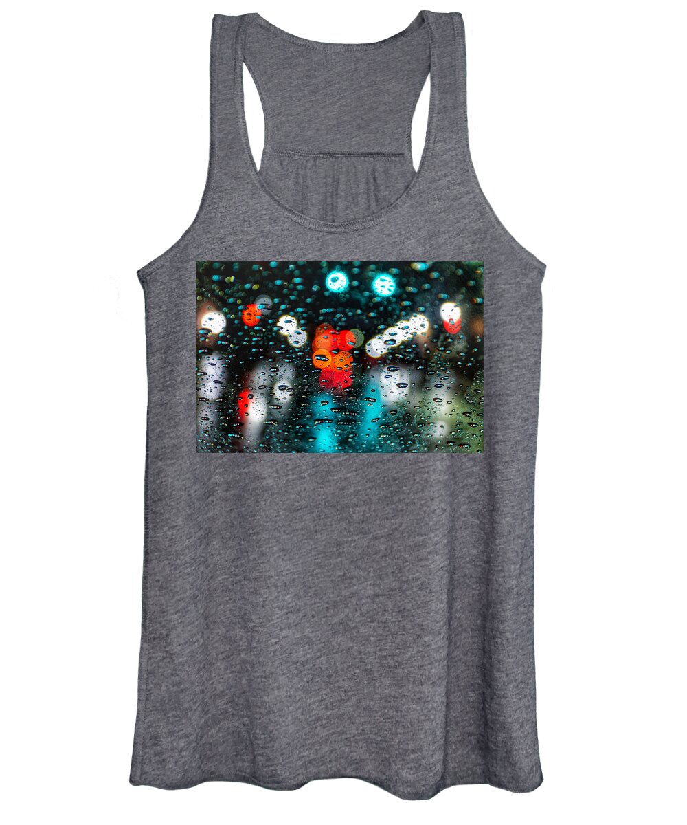Photo Women's Tank Top featuring the photograph Traffic through the Rain by Evan Foster