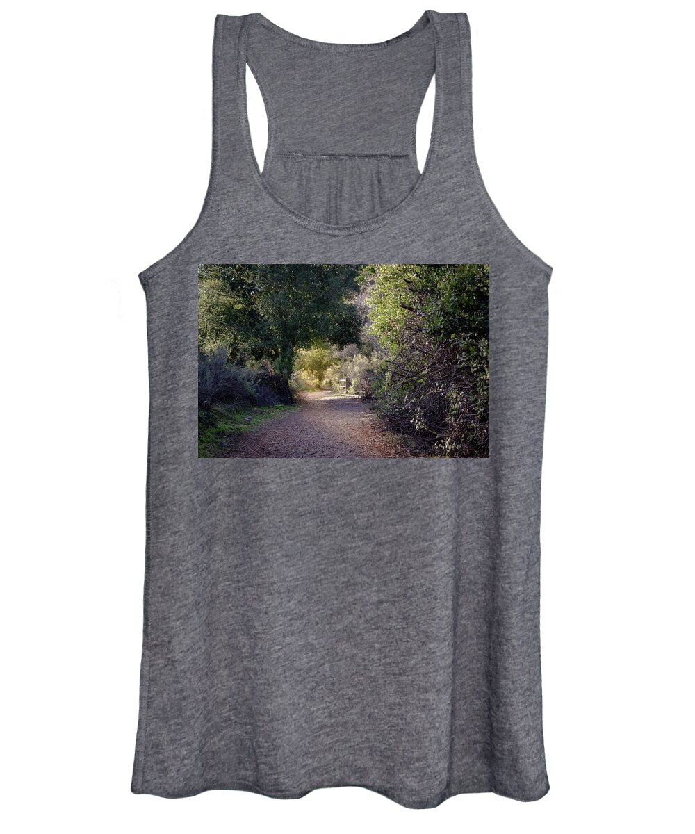 Trail Women's Tank Top featuring the photograph Trail With Trees by Alison Frank
