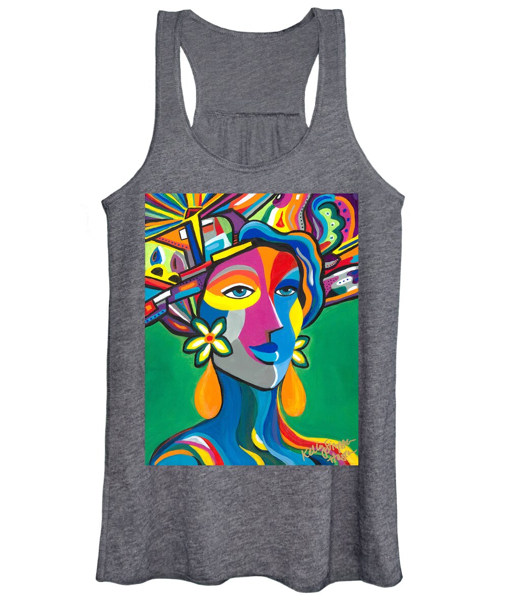 Woman Women's Tank Top featuring the painting True Colors by Kelly Simpson Hagen