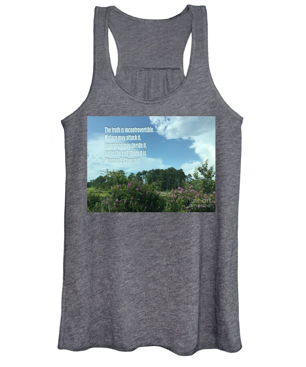 Winston Churchill Women's Tank Top featuring the photograph Truth Time by Catherine Wilson