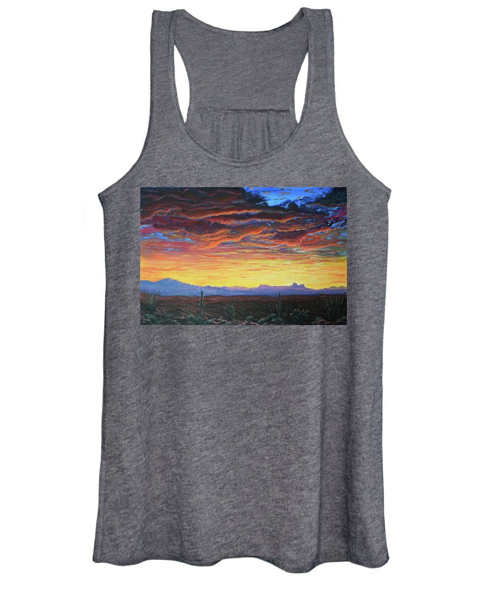 Tucson Women's Tank Top featuring the painting Tucson Sunset by Chance Kafka