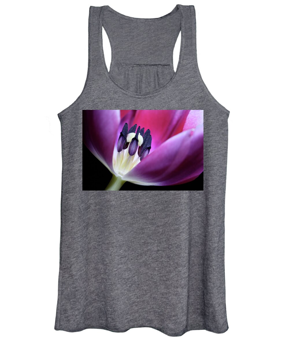 Macro Women's Tank Top featuring the photograph Tulip Pink 3917 by Julie Powell