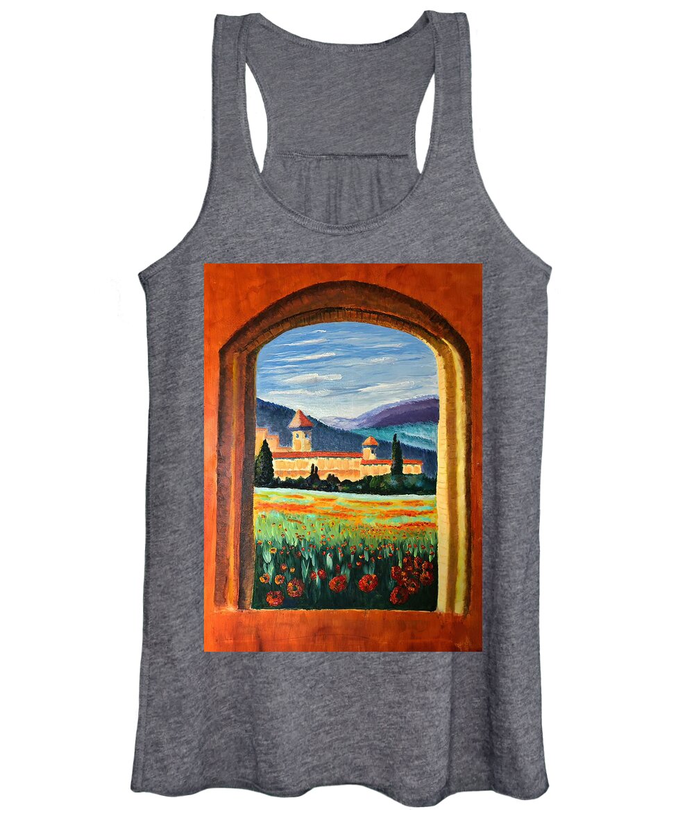 Oil Painting Women's Tank Top featuring the painting Tuscany View by Ruben Carrillo