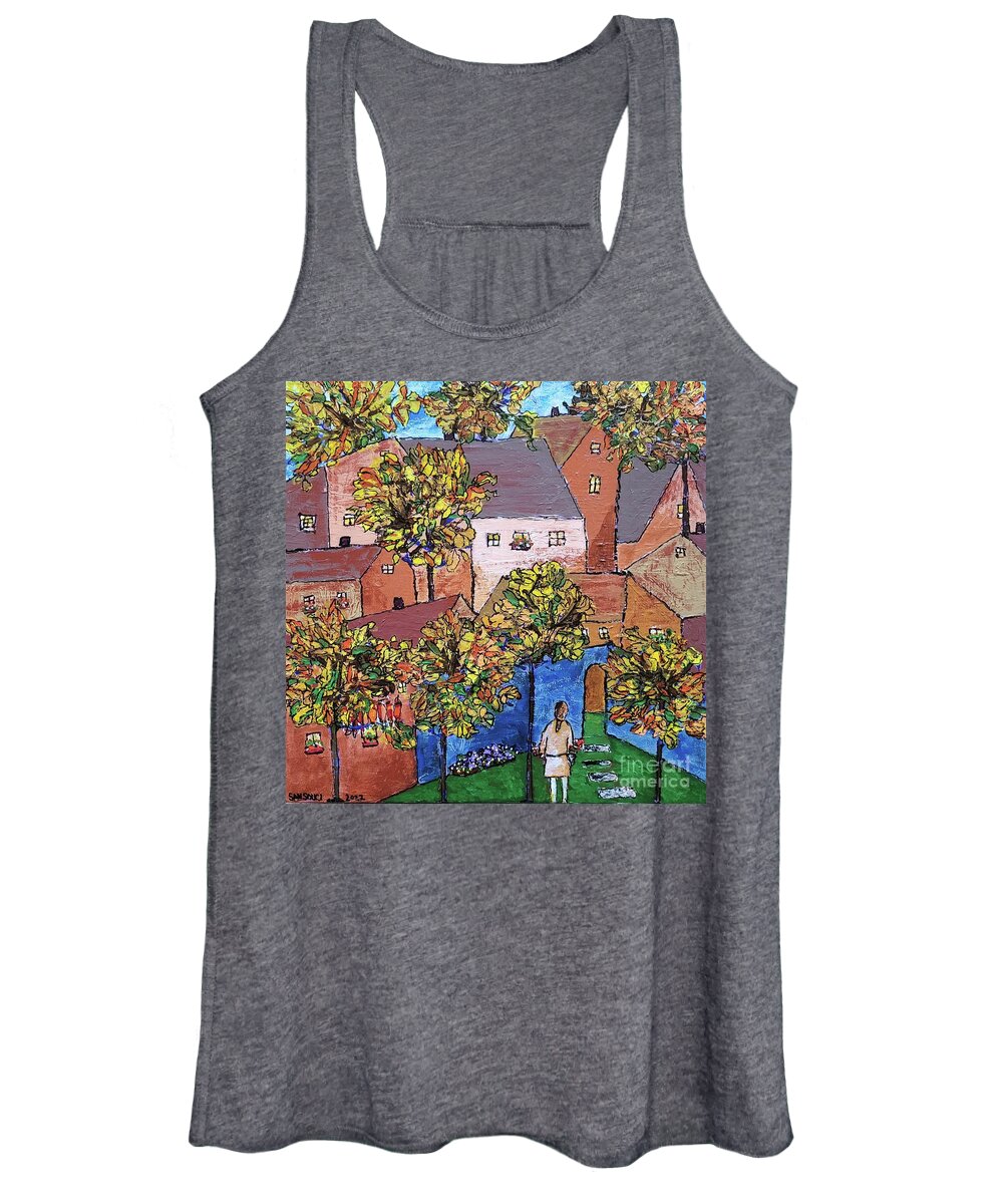  Women's Tank Top featuring the painting Union Village by Mark SanSouci