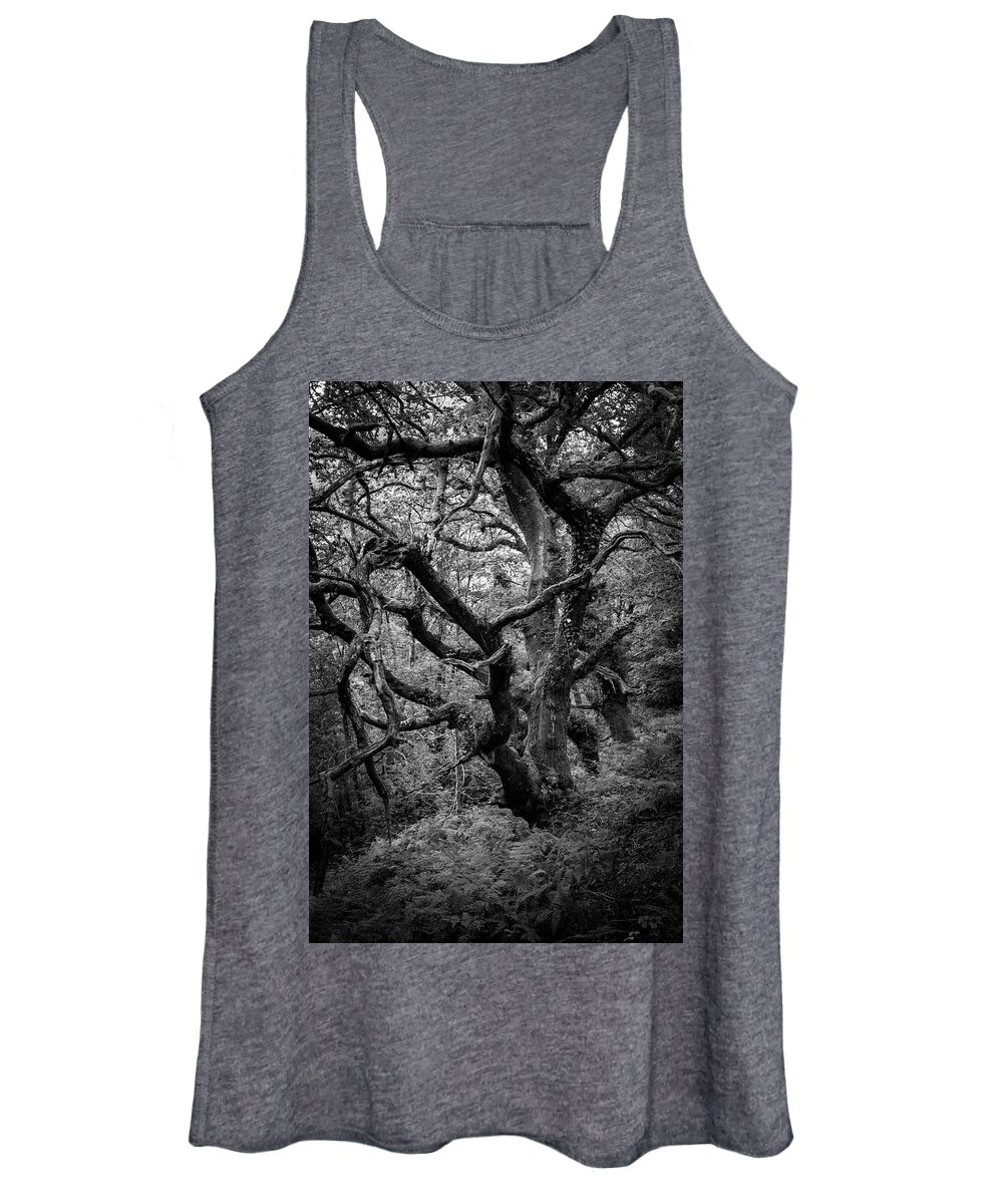Monochrome Women's Tank Top featuring the photograph Up on the hill by Gavin Lewis