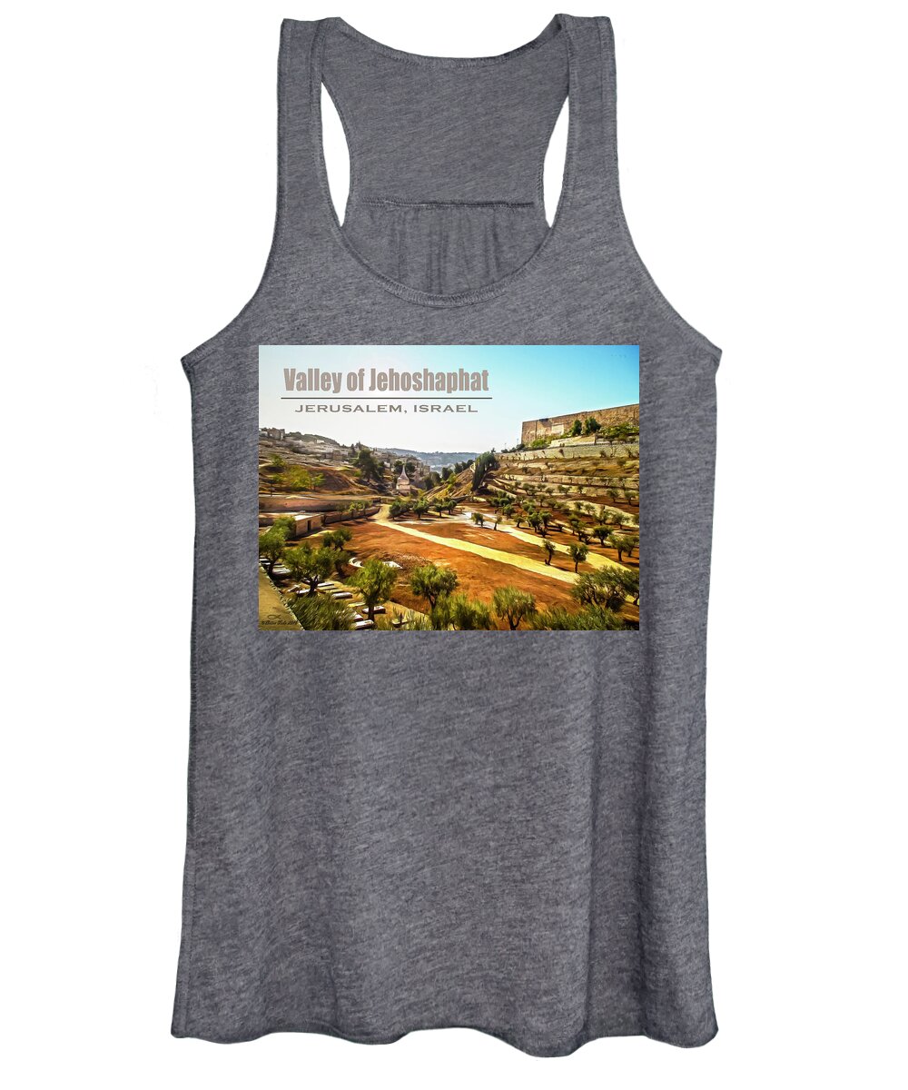 Valley Of Jehoshaphat Women's Tank Top featuring the digital art Prophetic Valley of Jehoshaphat, Jerusalem, Israel by Brian Tada