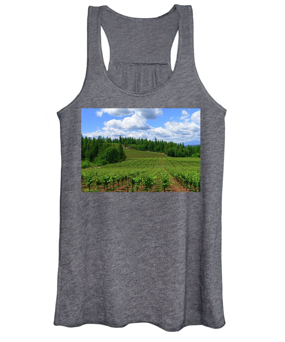 Vineyard Women's Tank Top featuring the photograph Vineyard in June by Beverly Read