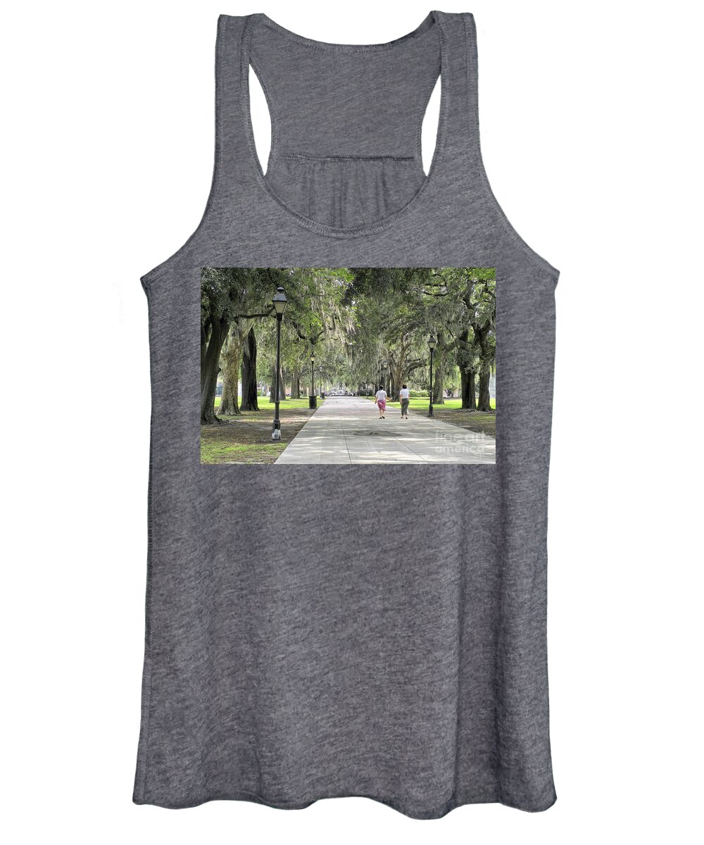 Savannah Women's Tank Top featuring the photograph Walk in the Park by Theresa Fairchild