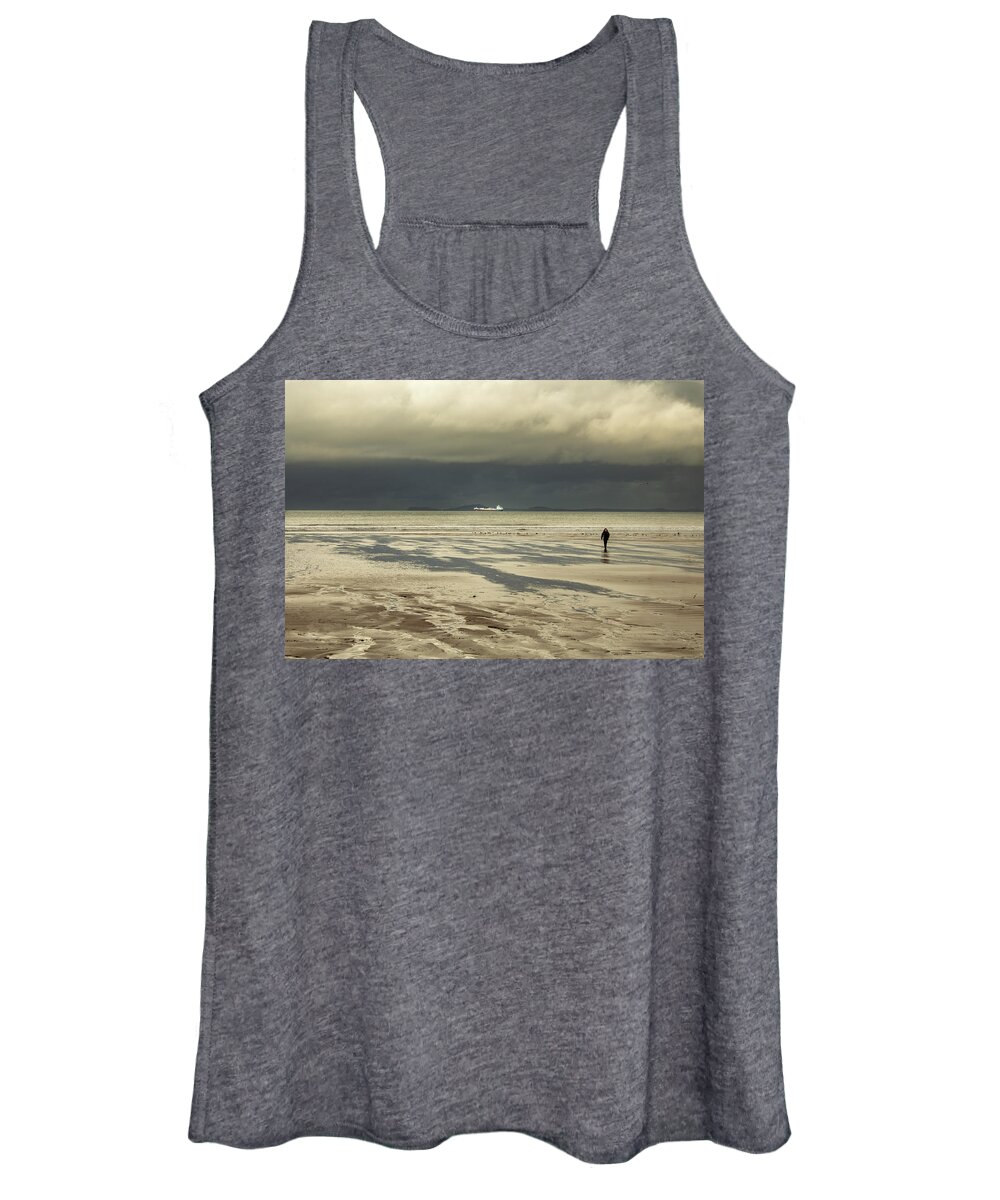 Landscape Women's Tank Top featuring the photograph Walk on the Beach by Ruth Crofts Photography