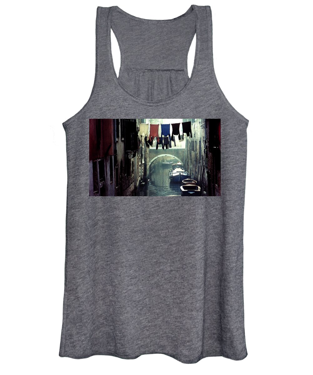 Italy Women's Tank Top featuring the photograph Washday in Venice Italy by Wayne King