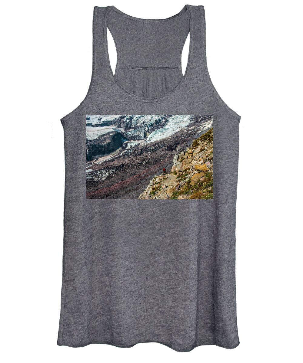 Mount Rainier National Park Women's Tank Top featuring the photograph Watching the River Flow by Doug Scrima